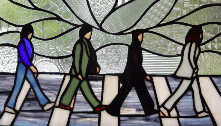 Stained Glass Abbey Road Panel