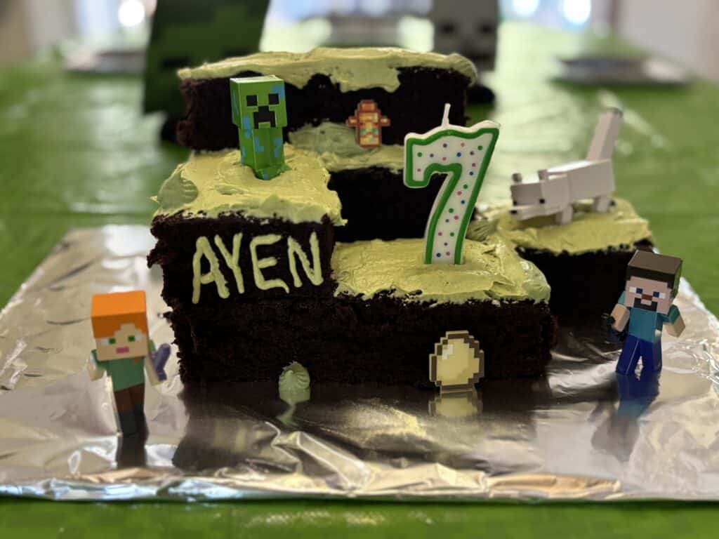 minecraft birthday cake DIY