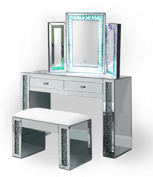 Glam Diamonds Mirrored Makeup Vanity Set