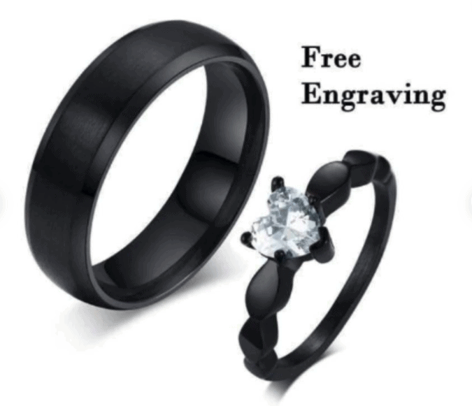 Black matching promise rings under 100