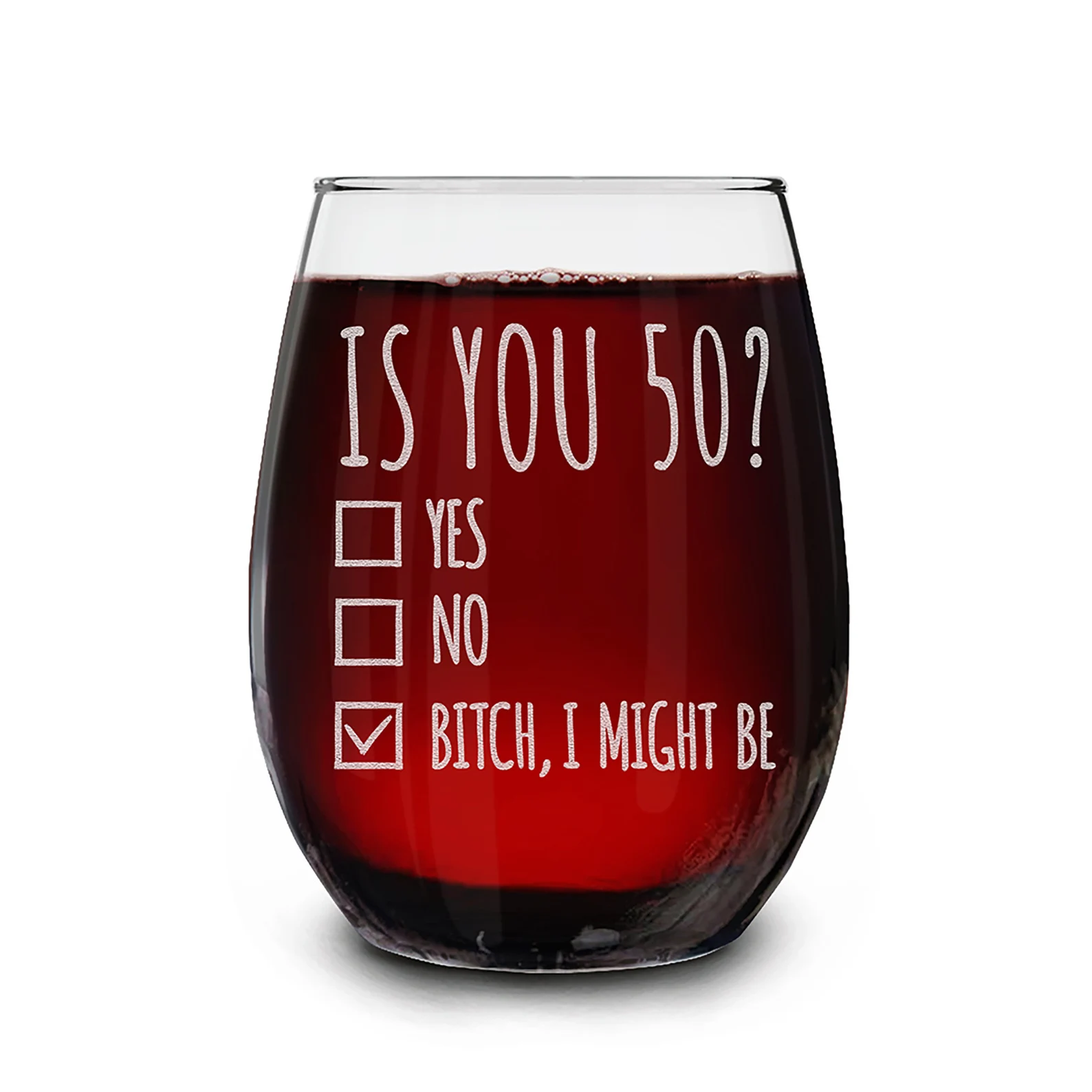 50th Birthday Wine Glass