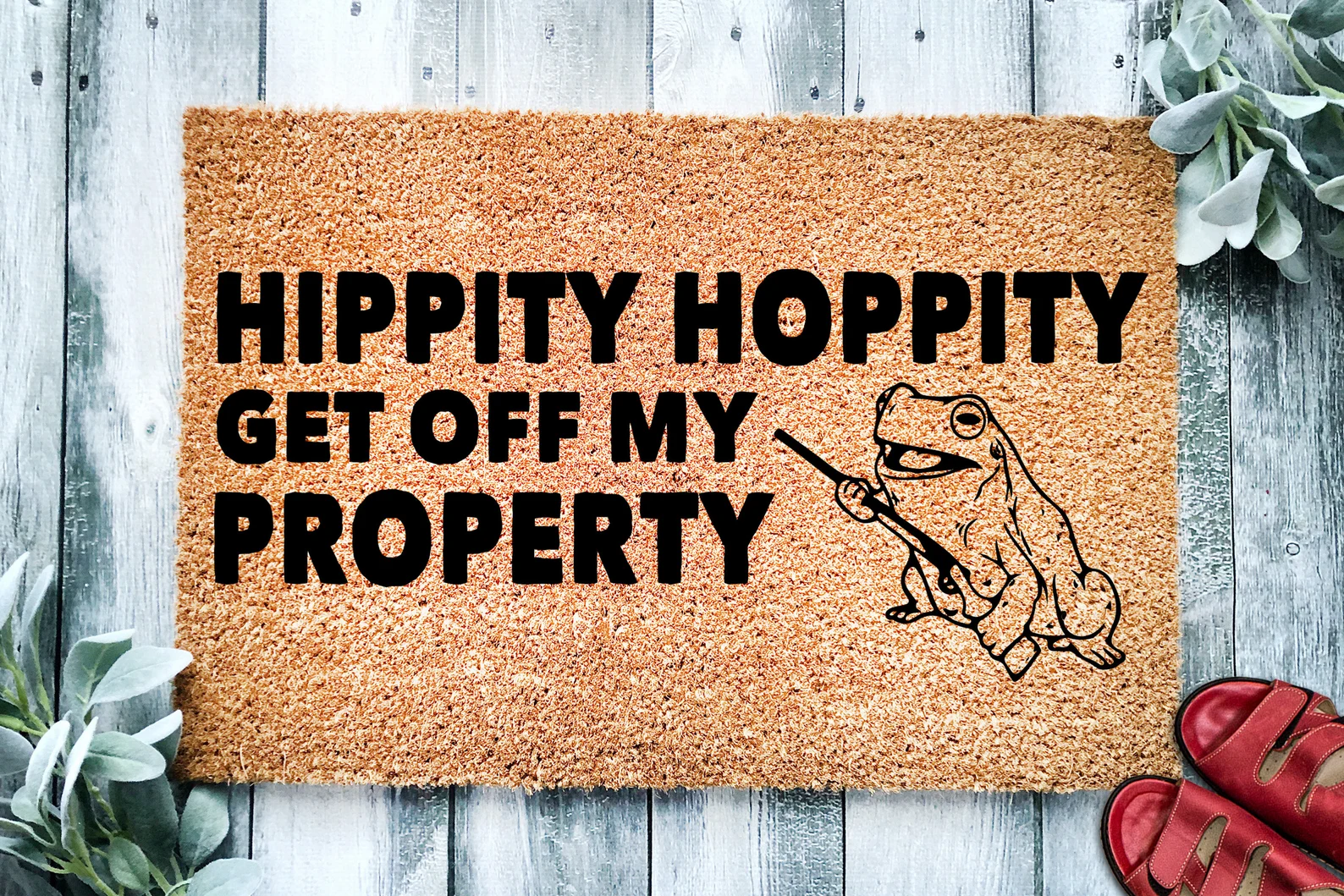 Hippity Hoppity Get Off My Property Funny Doormat