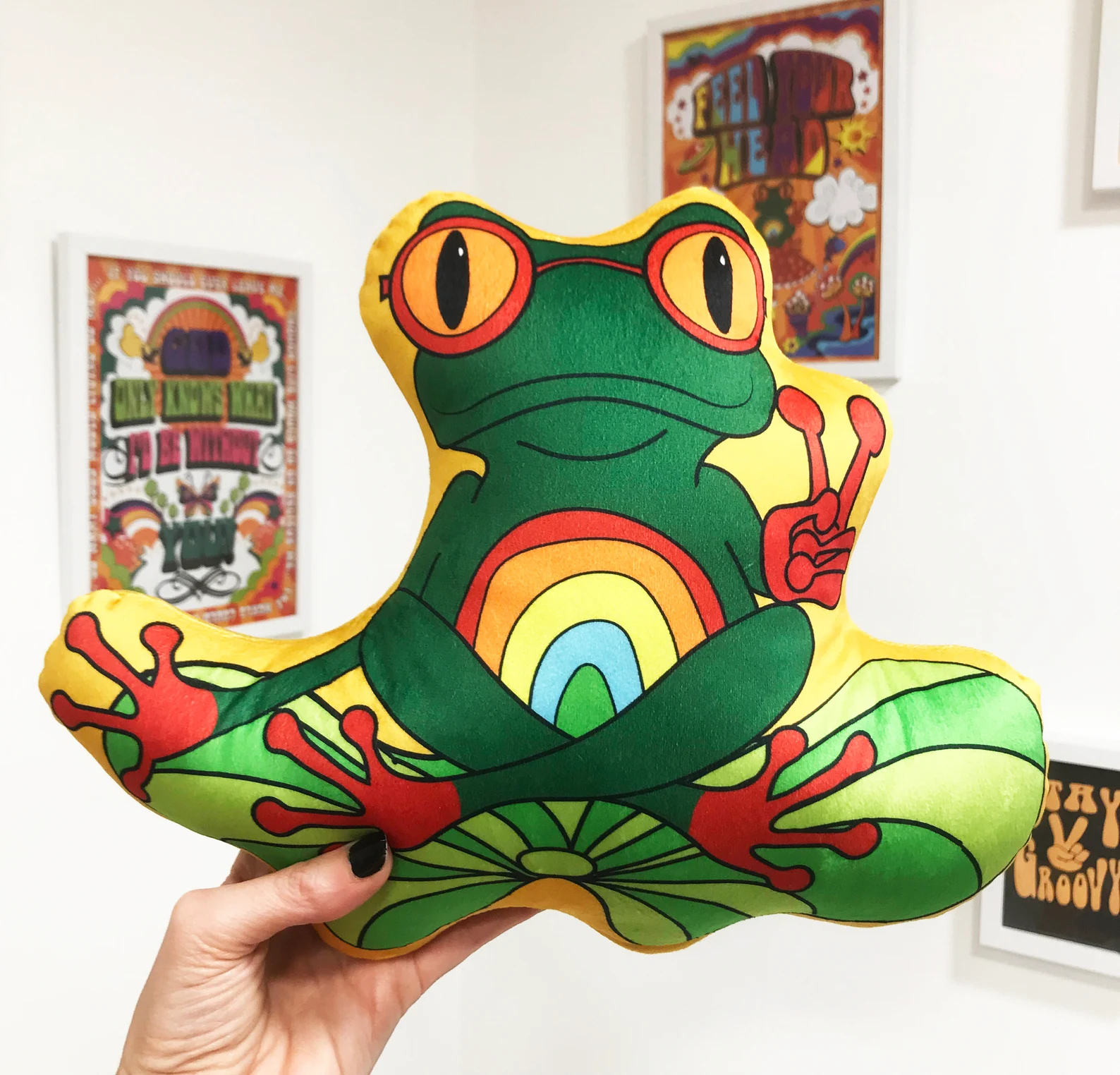 Hippie Frog Cushion