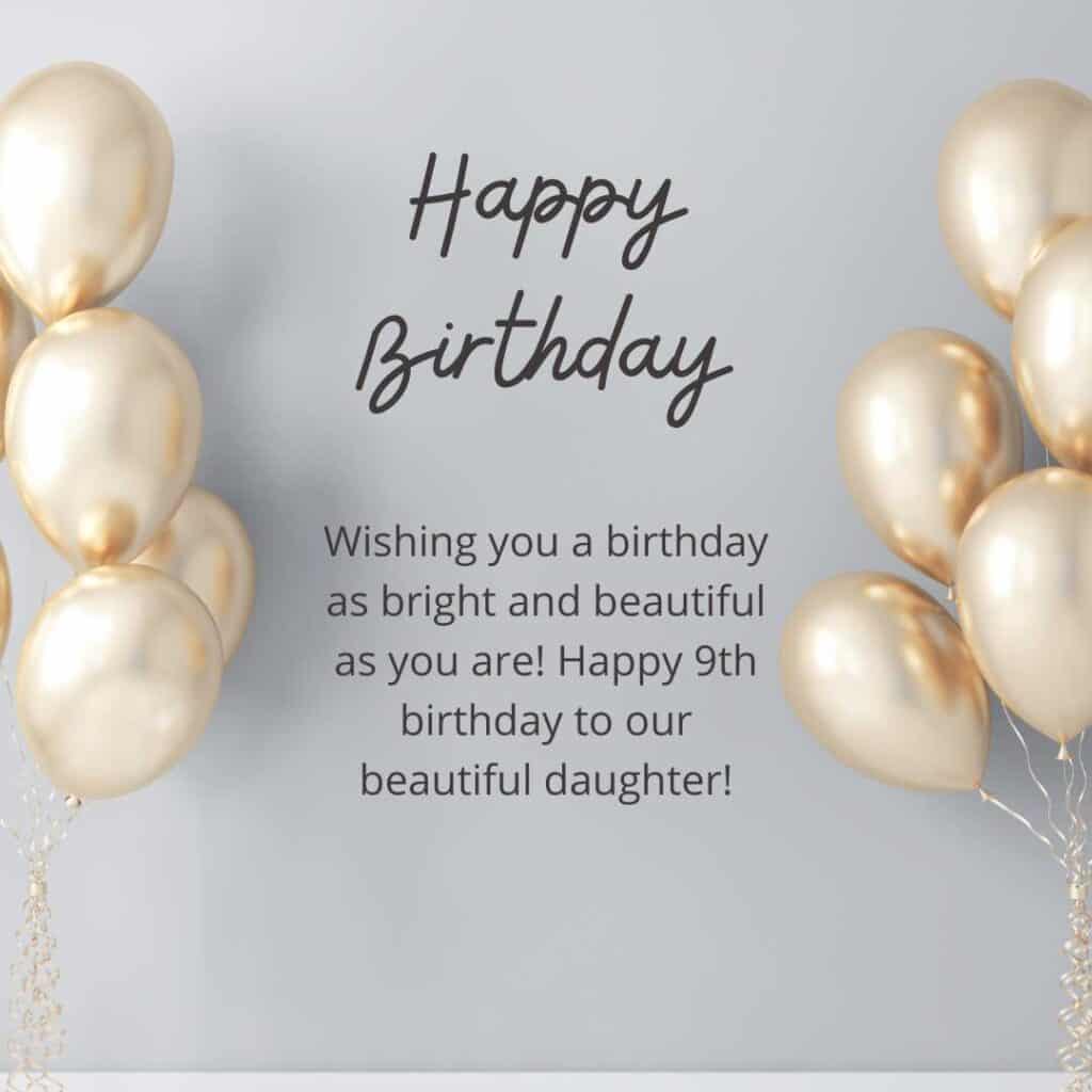 Best Happy 9th Birthday Wishes and Inspirational Quotes for Girls