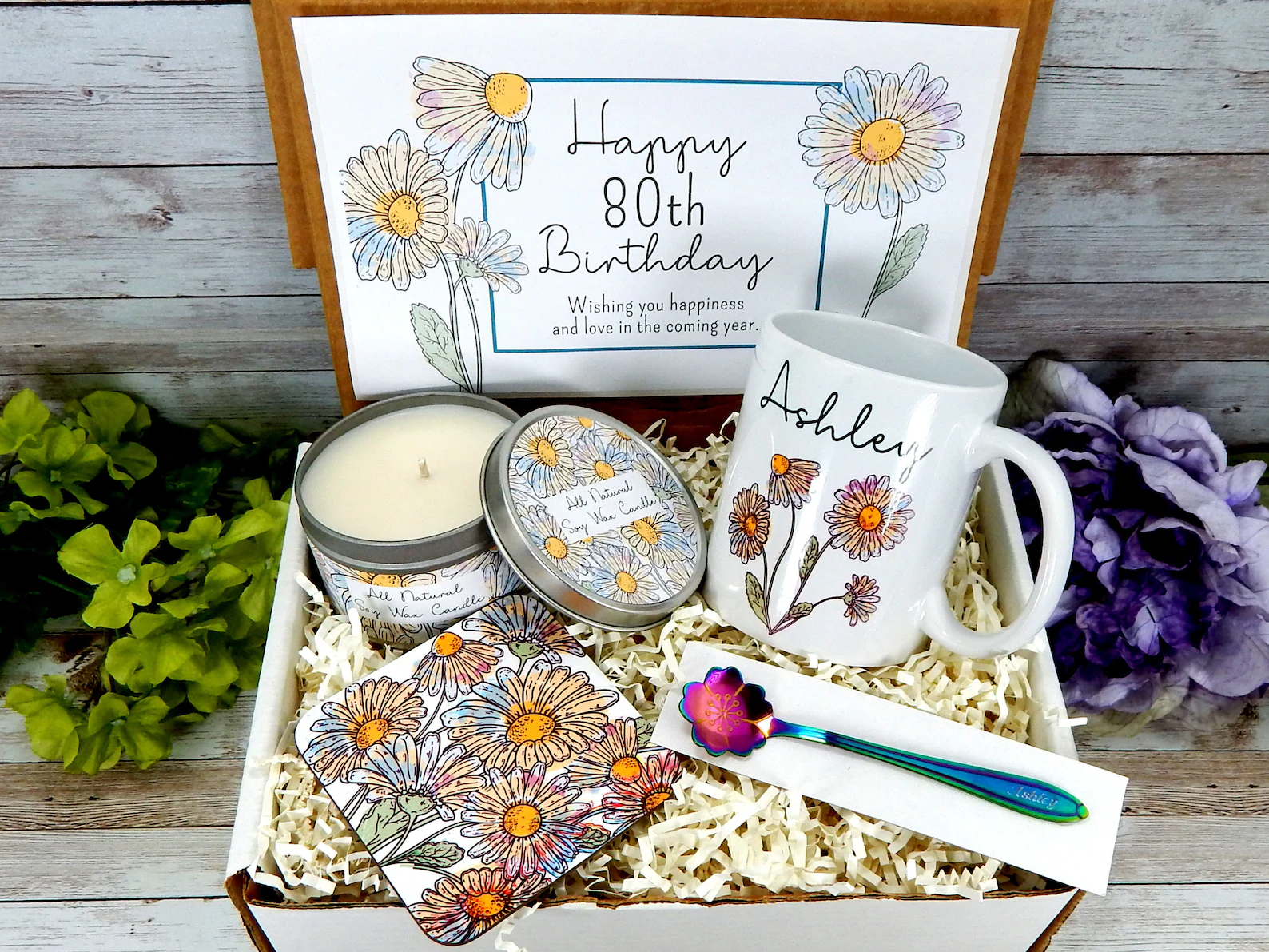 Personalized 80th Birthday Gift Basket