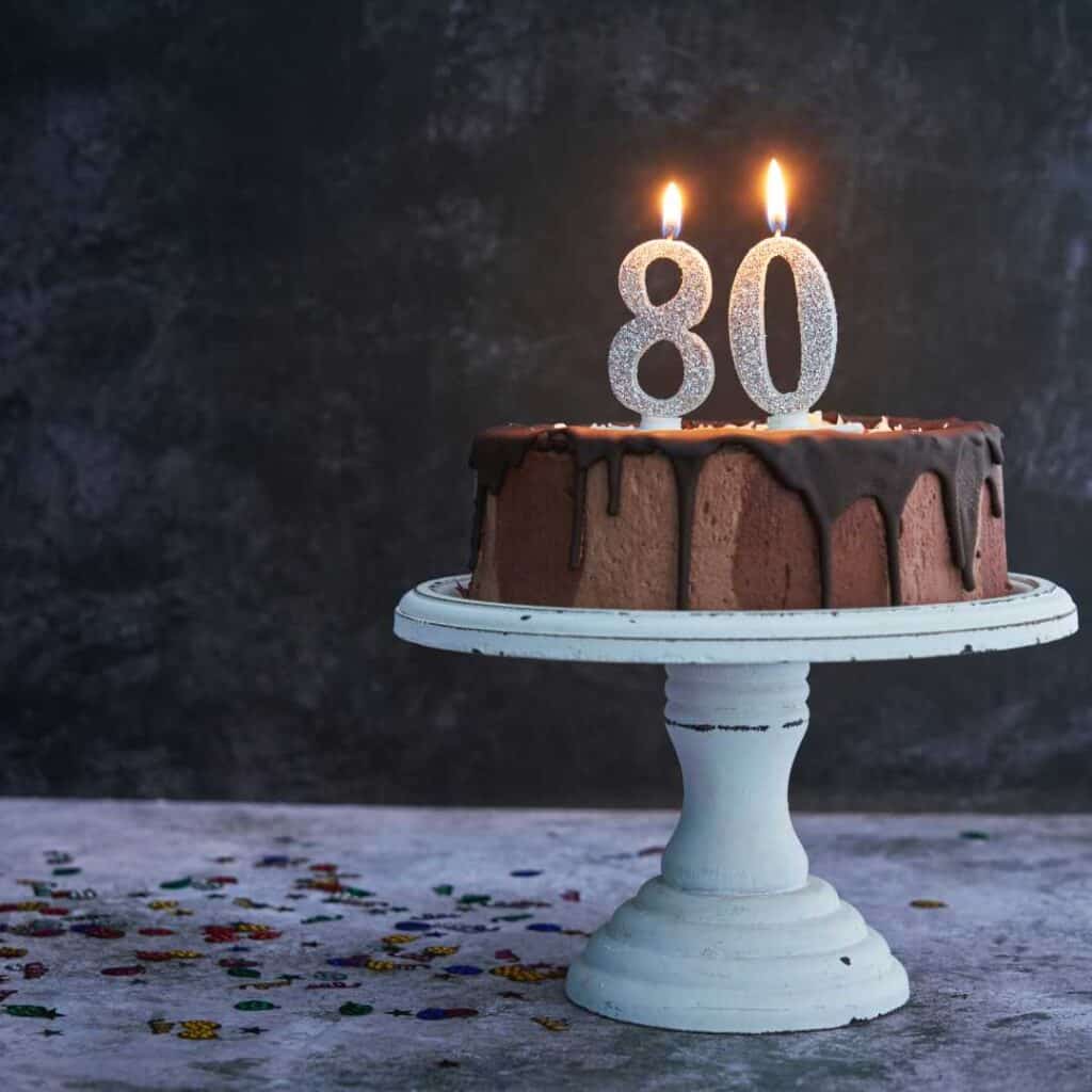 80th birthday cake