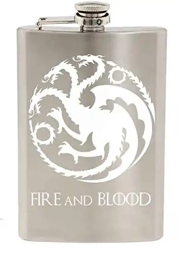House Targaryen Fire and Blood Dragon Hip Flask