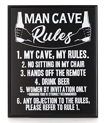 Man Cave Rules Sign