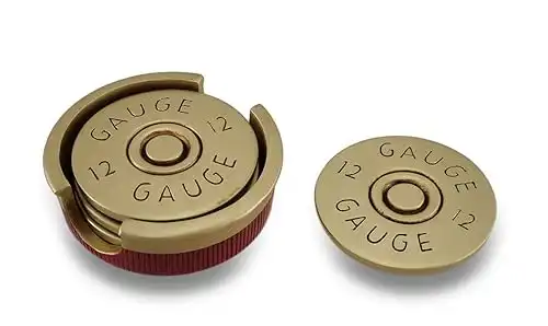 Four Piece 12 Gauge Shotgun Shell Coaster Set