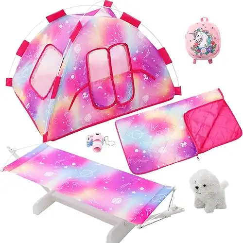 Dolls Camping Tent and Accessories Set